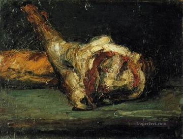 Bodegón Pan y pierna de cordero Paul Cezanne Pinturas al óleo